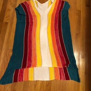 Romwe Rainbow Short Sleeve Dress